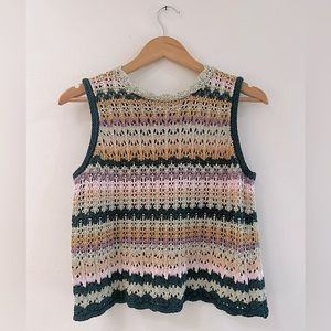 Crochet tank top colorful size S
